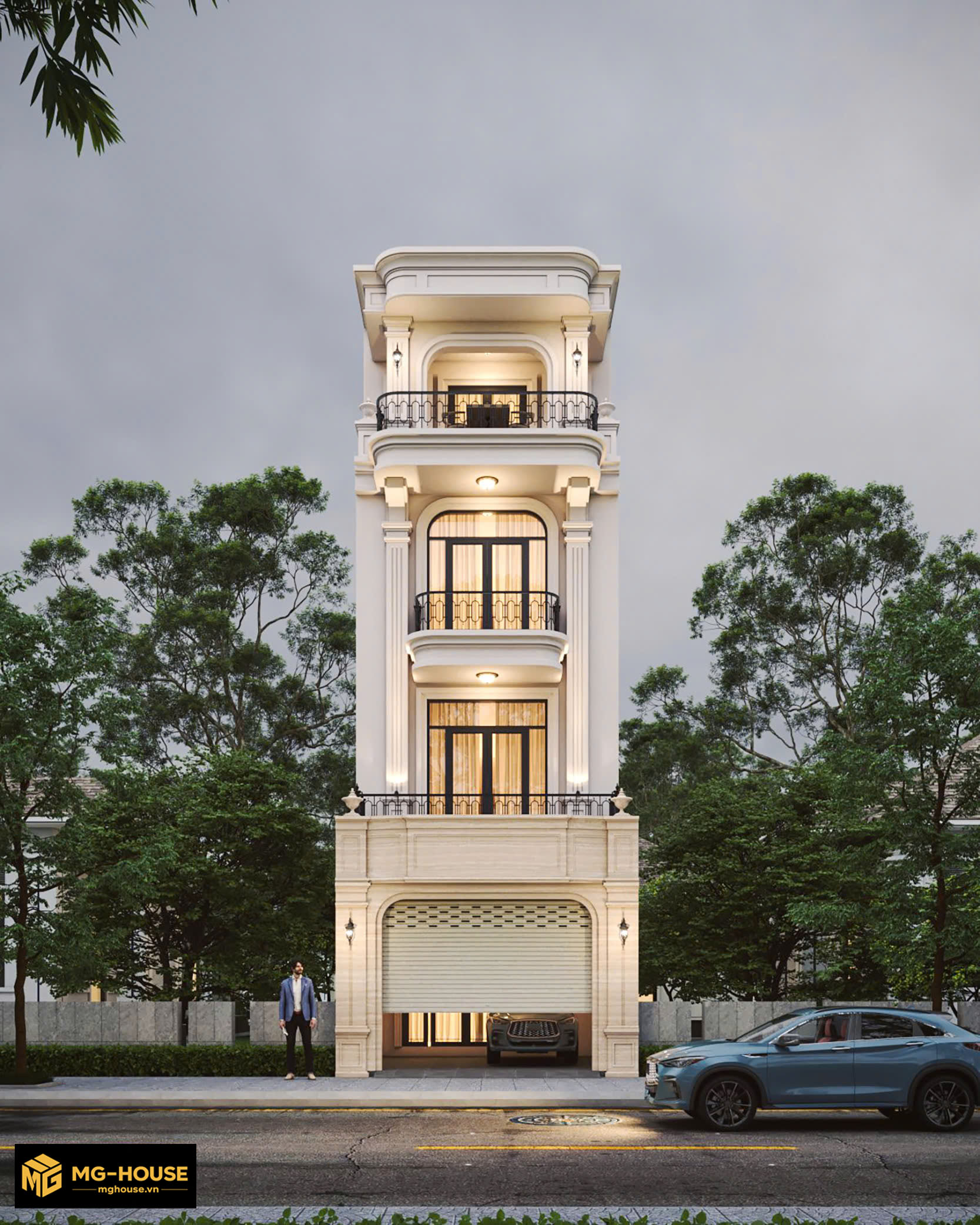 Nhà phố 3 tầng 1 tum 5 x 20m