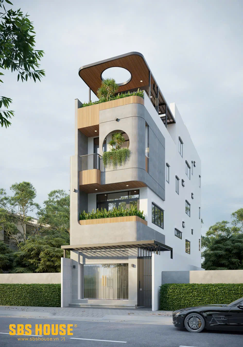 Nhà phố 4 tầng 1 tum 5 x 20m